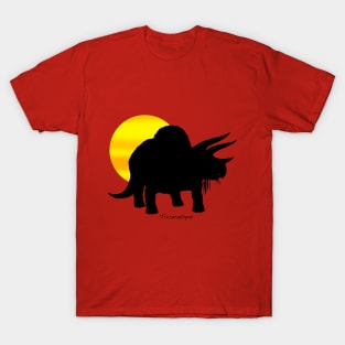 Triceratops Silhouette with Sun T-Shirt